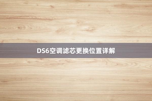 DS6空调滤芯更换位置详解